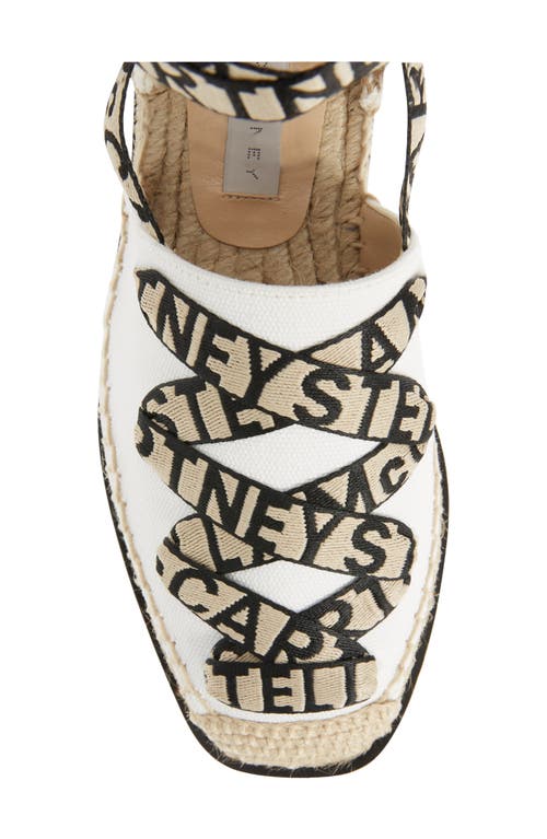 Shop Stella Mccartney Gaia Logo Strap Espadrille In Camelia/white