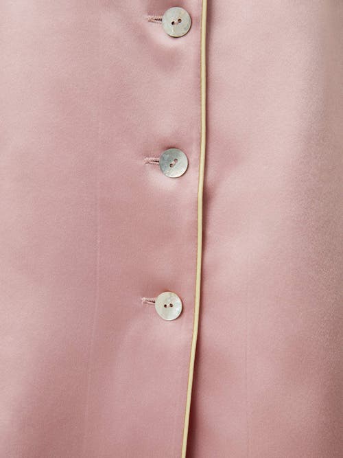 Lilysilk 22mm Gold Piping Silk Pajamas Set In Rosy Pink