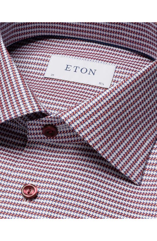 Shop Eton Slim Fit Fit Cotton Dress Shirt In Medium Red