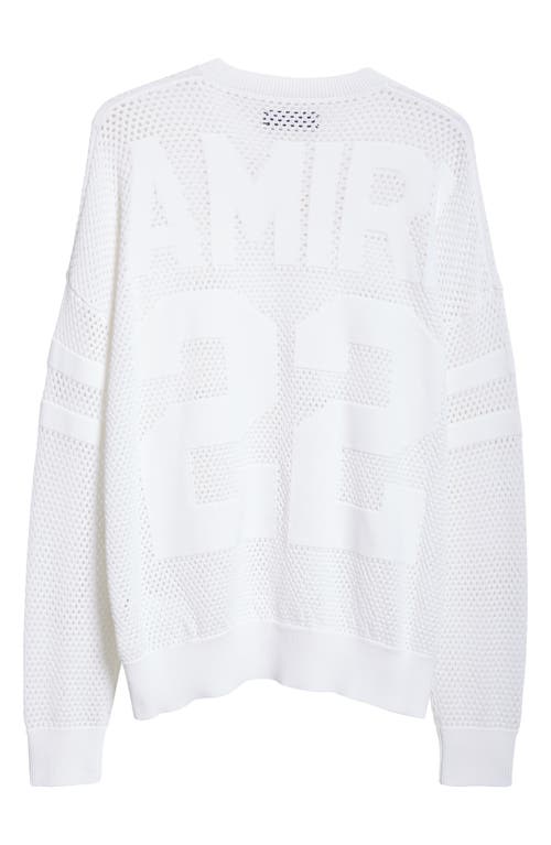 Amiri 22 Crew Open Stitch Sweater In White