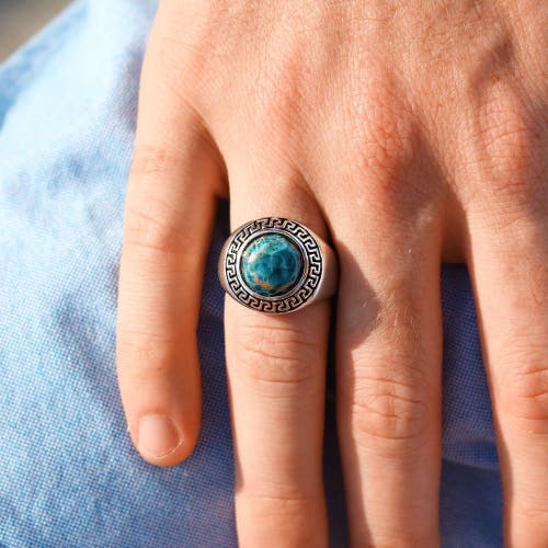 Shop Luvmyjewelry Blue Apatite Sterling Silver Men Signet Ring