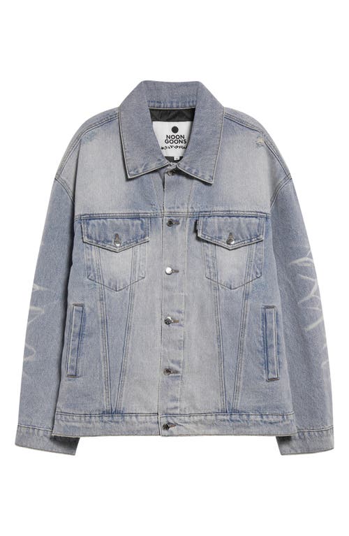 Shop Noon Goons Jailhouse Quilted Lining Denim Jacket In Beach Blue