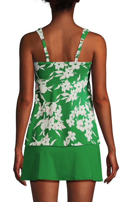 Lands' End Adjustable Scoop Neck Flutter Tankini Top In Fresh Grass Painted Flower