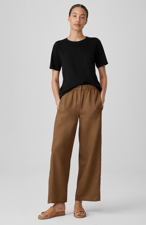Eileen Fisher Crewneck Organic Cotton T-shirt In Black
