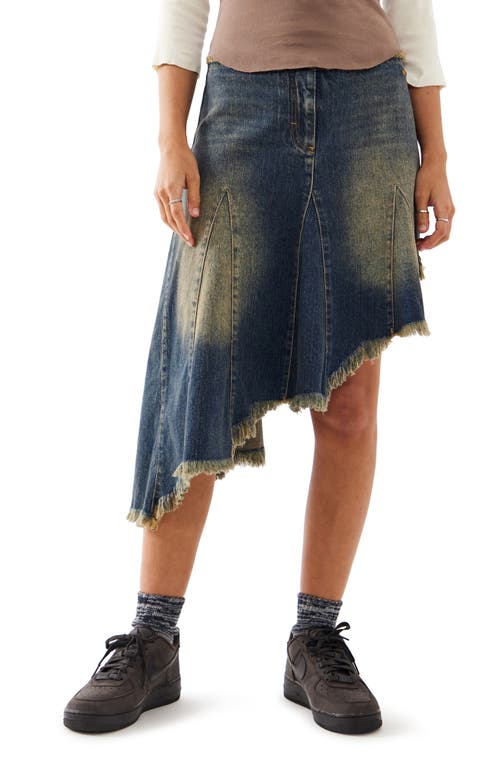 Asymmetric Denim Skirt in Light Vintage