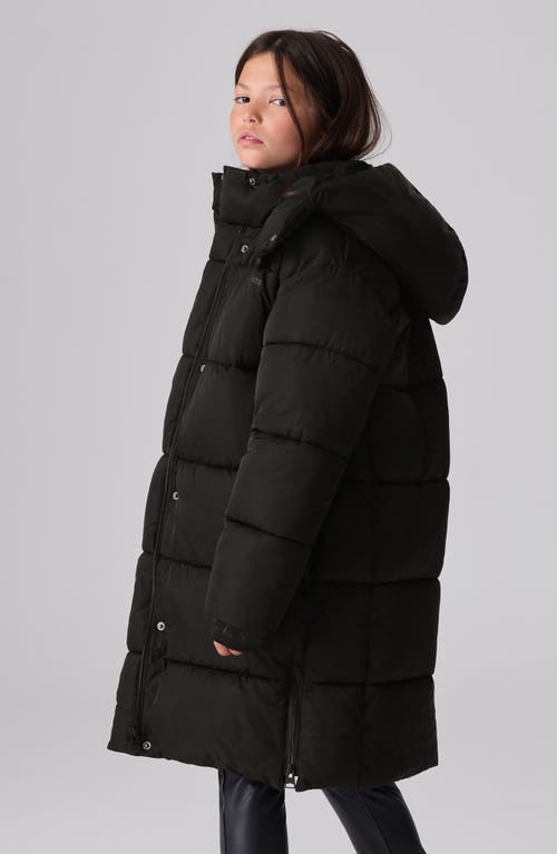 Shop Allsaints Sm By  Kids' Longline Padded Coat In Black