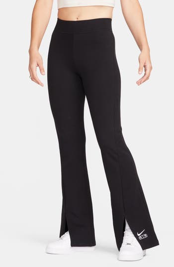 Nike Dri-Fit Women's Polyester Grey Heather/Platinum Tint Flared Yoga Pant  Large