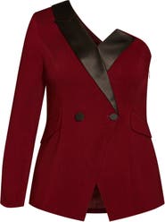 City Chic Nova Double Breasted One-Shoulder Jacket | Nordstrom