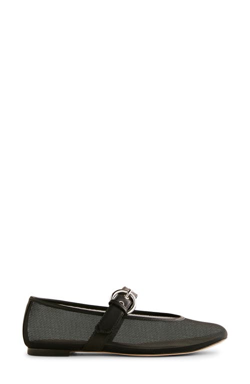 Reformation Bethany Ballet Flat In Black Mesh
