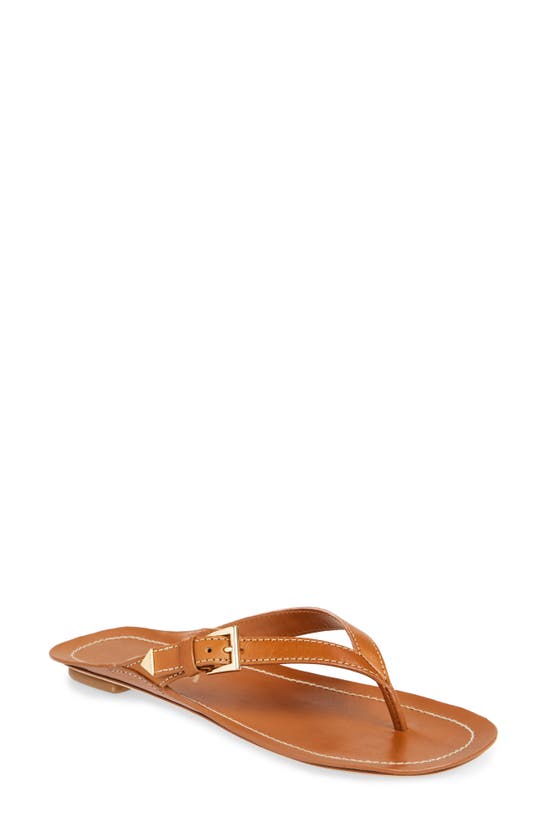 PRADA PRADA BUCKLE LEATHER FLIP FLOP