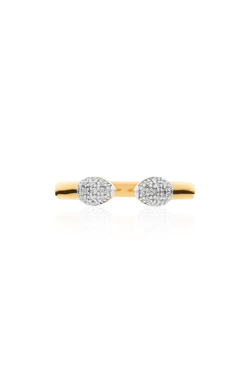 Shop Monica Vinader Fiji Bud Diamond Stacking Ring In Yellow Gold/diamond