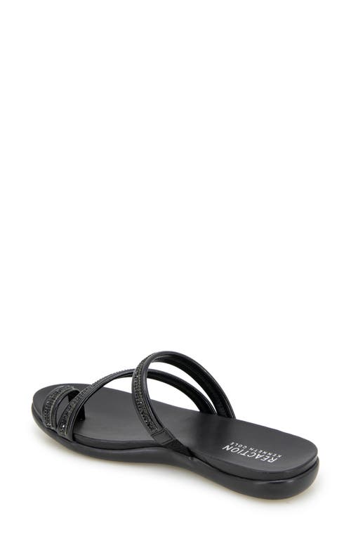 Reaction Kenneth Cole Gia Crystal Strap Slide Sandal In Black