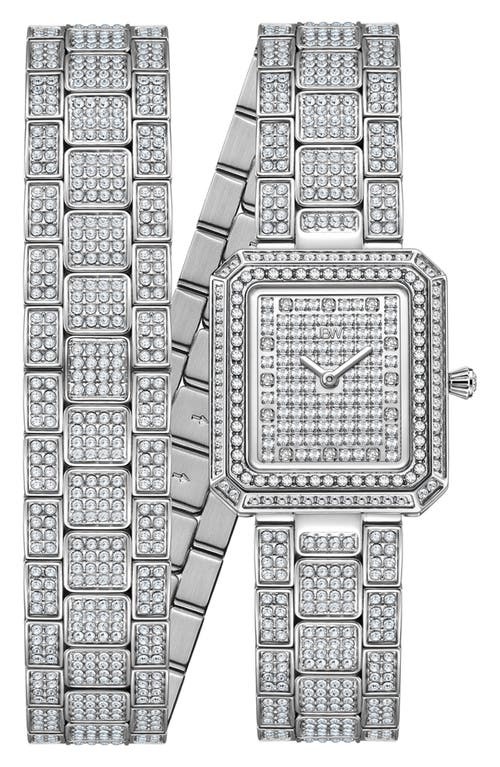 JBW Arc Diamond Wrap Bracelet Watch, 23mm in Silver at Nordstrom