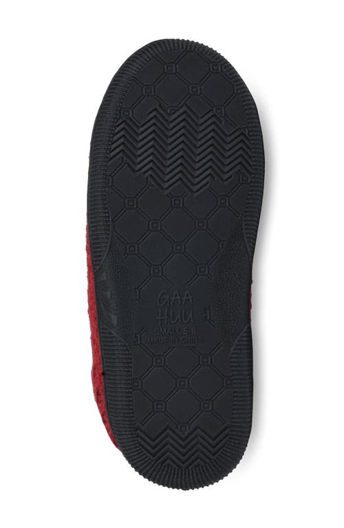 Gaahuu Textured Knit Faux Shearling Lined Slipper In Ruby Red