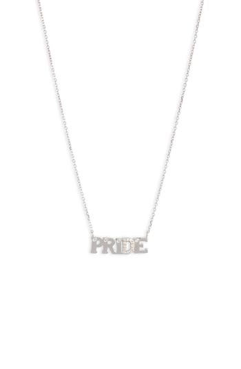 Anzie Typewriter Pride Pendant Necklace In Silver/sapphire