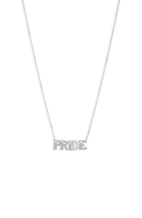 Anzie Typewriter Pride Pendant Necklace In Silver/sapphire