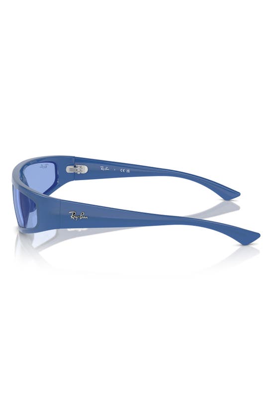 Shop Ray Ban Izaz 59mm Wraparound Sunglasses In Blue