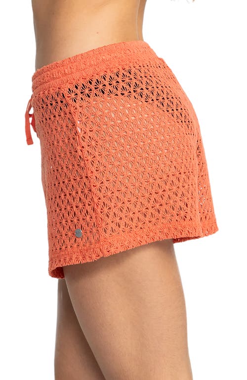 Shop Roxy Sunset Riders Cover-up Shorts In Apricot Brandy