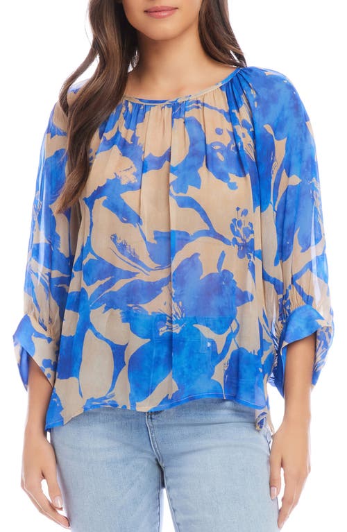 Karen Kane Abstract Print Blouson Sleeve Top at Nordstrom,