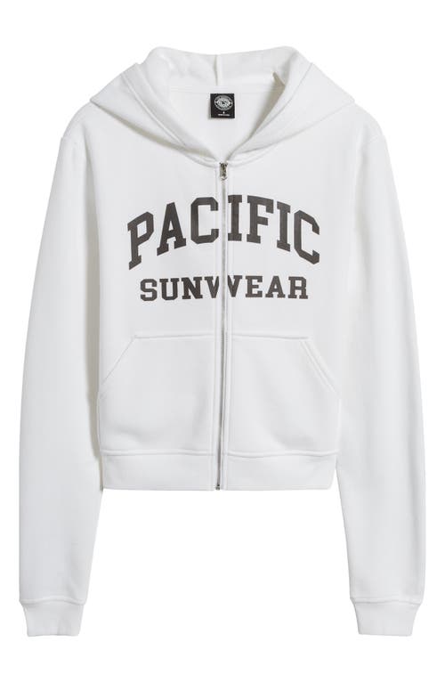 Shop Pacsun Emblem Zip-up Hoodie In Bright White