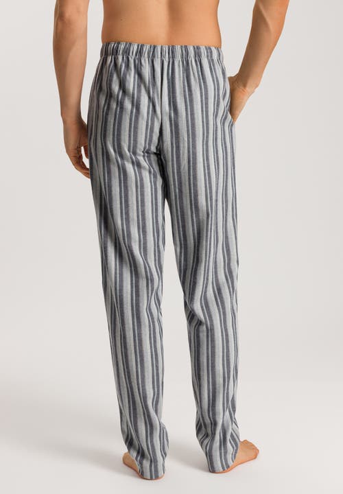 Hanro Men's Cozy Comfort Flannel Pajama Pants In Moonlight Stripe