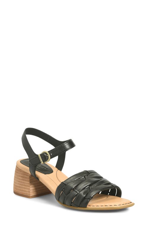 Shonie Ankle Strap Sandal in Black Leather