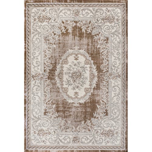 Jonathan Y Rosalia Cottage Medallion Area Rug In Brown/gray