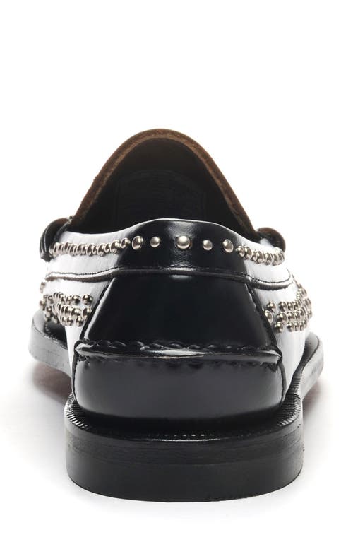 Shop Sebago Dan Stud Loafer In Black/white