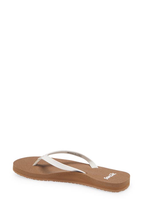 Shop Sanuk 'yoga Joy' Flip Flop In White/tan