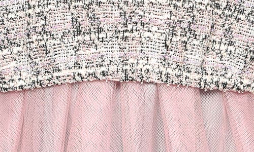 Shop Truly Me Kids' Tweed & Tulle Faux Two-piece Dress In Pink Multi