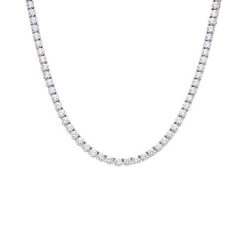 Shop By Adina Eden Cz Tennis Necklace In Silver 1