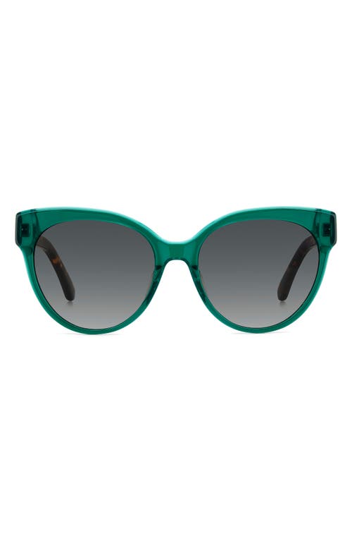 Kate Spade New York Aubriela 55mm Gradient Round Sunglasses In Green/grey Shaded