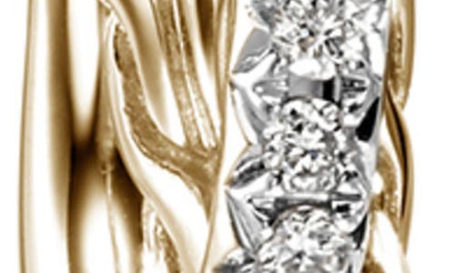 John Hardy 14kt Yellow Gold Jh Essential Crossover Diamond Hoop Earrings In Silver/gold