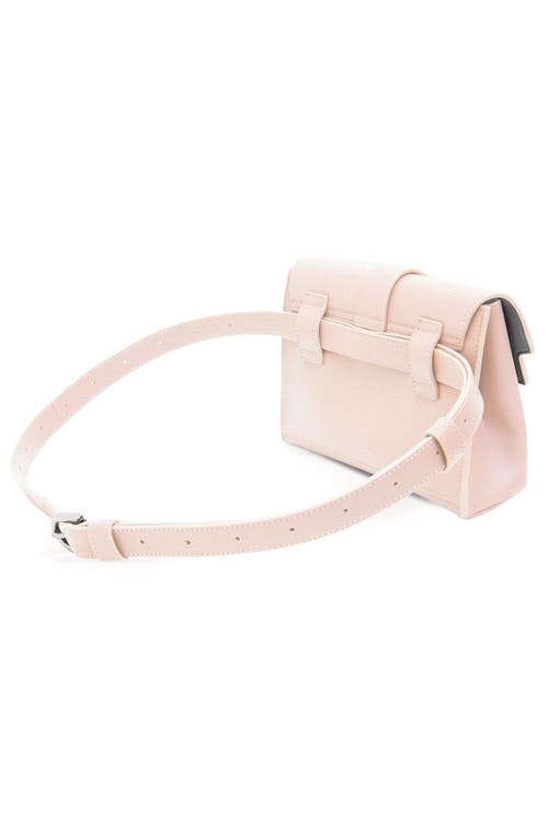 Senreve Aria Belt Bag Pebbled Leather 5-way Convertible Handbag In Blush