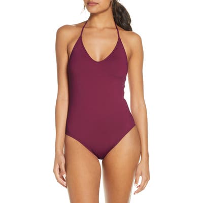 La Blanca Halter One-Piece Swimsuit, Burgundy