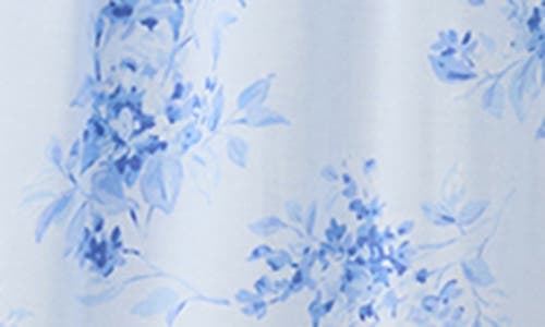 Eileen West Long Sleeve Stretch Modal Waltz Nightgown In Blue Flora