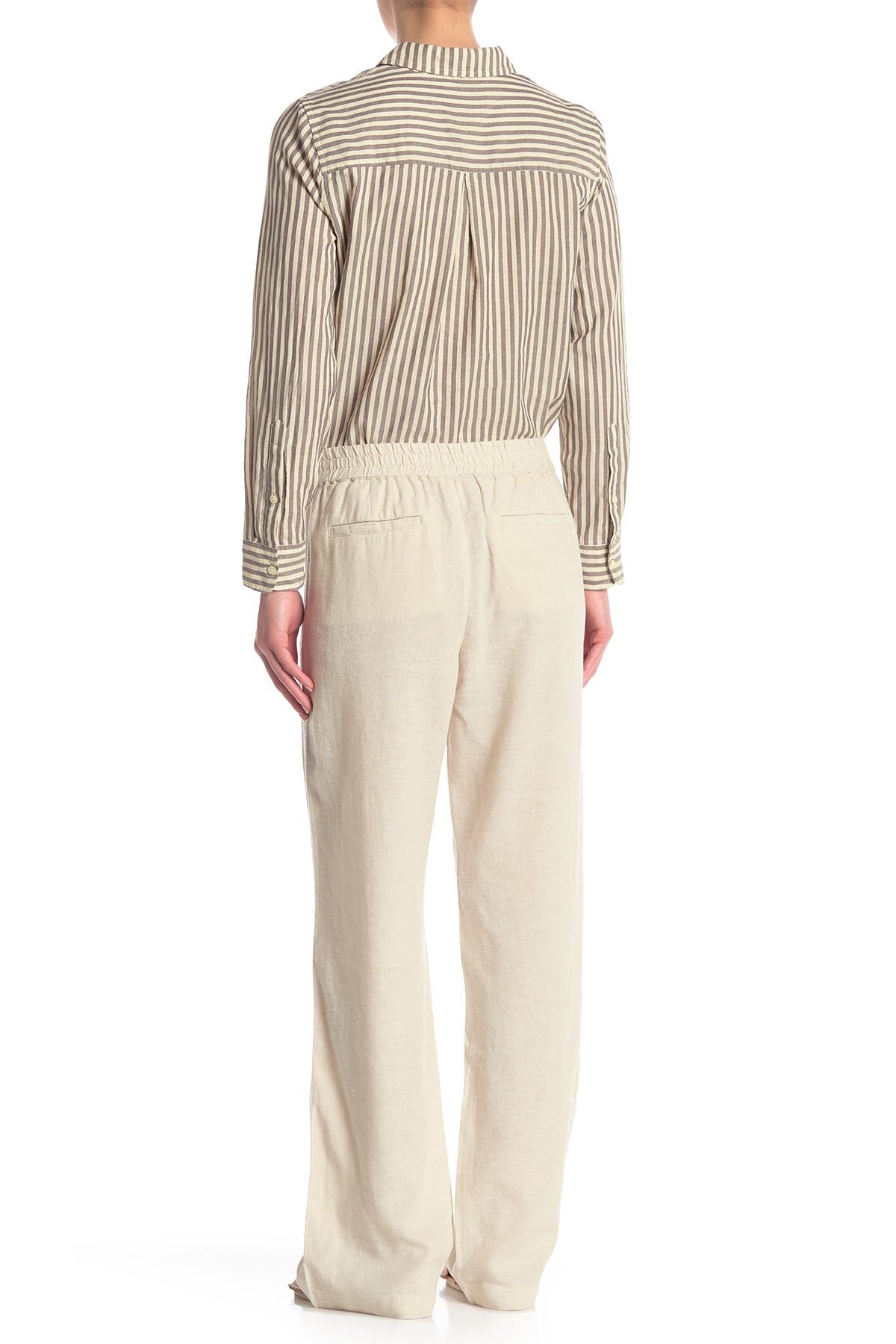 Caslon Yarn Dye Striped Linen Blend Pants Nordstrom Rack