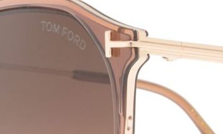 Tom Ford 55mm Round Sunglasses In Light Brown / Gradient Brown