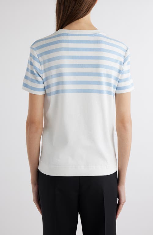 Shop Givenchy Stripe Yoke Slim Fit Cotton T-shirt In White/light Blue