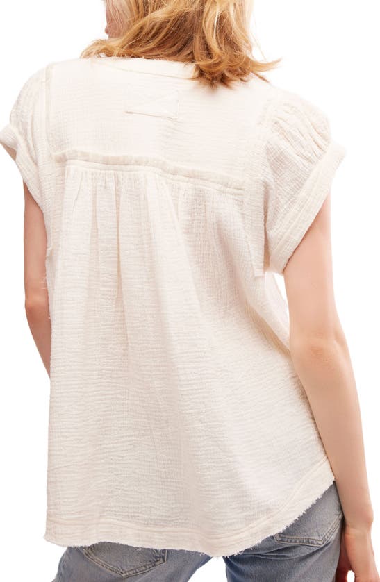 Shop Free People Horizons Double Cloth Top In Optic White