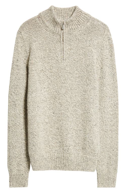 Shop Eleventy Donegal Cashmere Half Zip Pullover Sweater In Light Gray Melange