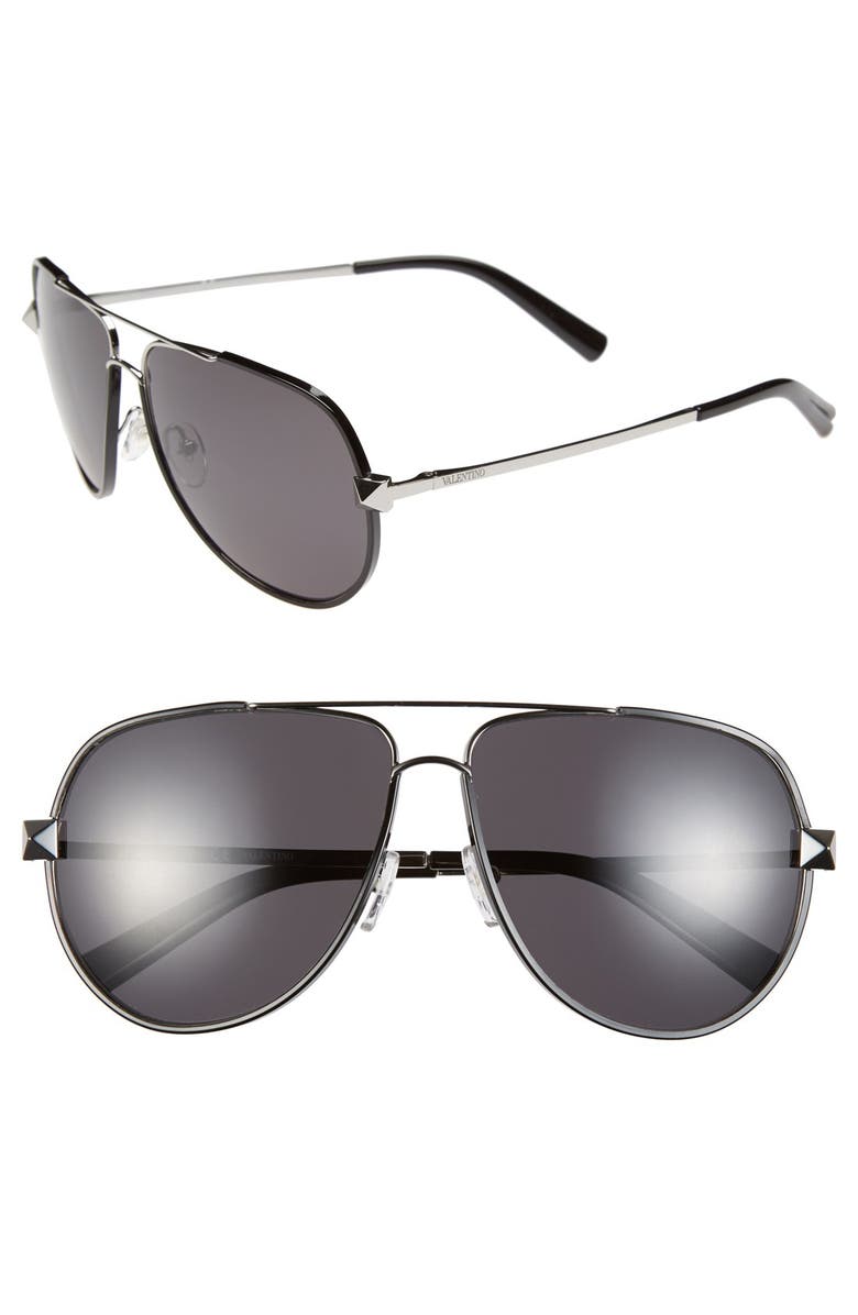 Valentino 'Rockstud' 60mm Aviator Sunglasses | Nordstrom