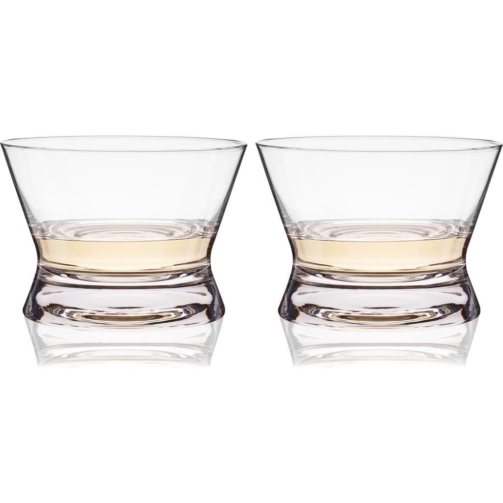 Viski Raye Crystal Tequila Tasting Glasses Set Of 2 In Clear