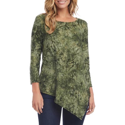 Karen Kane Asymmetrical Burnout Top, Green