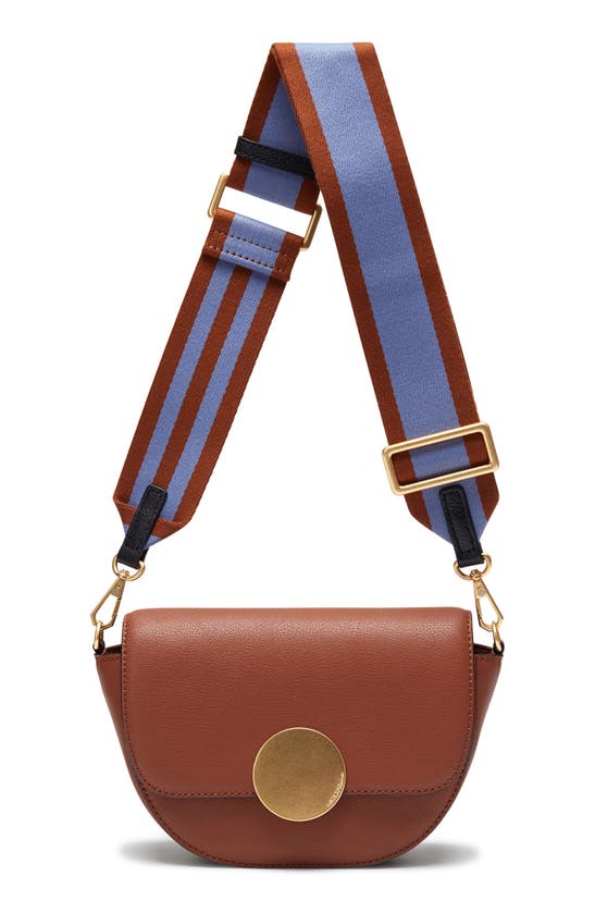 Shop Oryany Lottie Leather Saddle Crossbody Bag In Toffee Tan