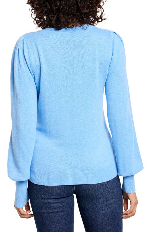 Shop Nic + Zoe Nic+zoe Pleat Shoulder Sweater In Bluebird