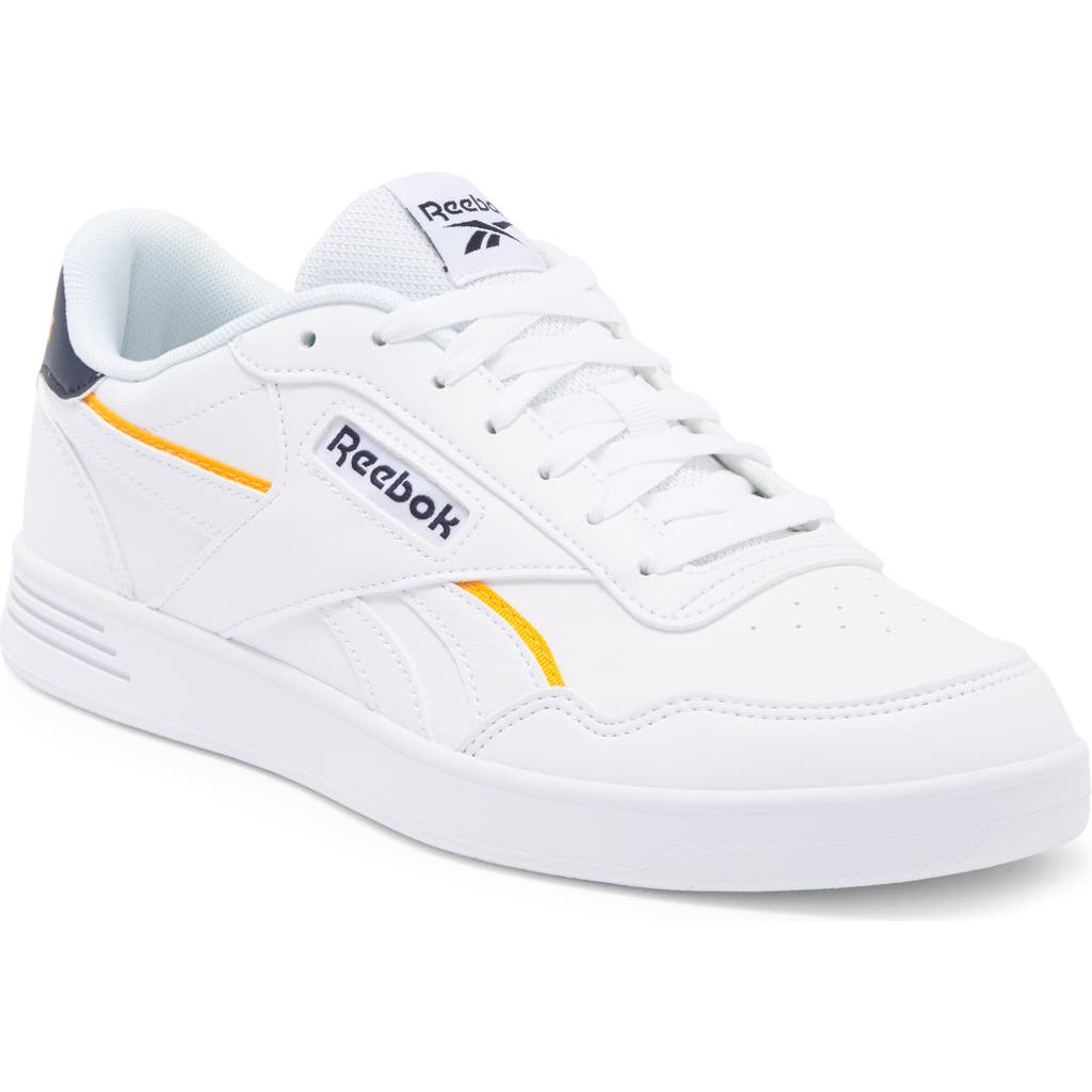 Shop Reebok Court Advance Sneaker In White/navy/gold
