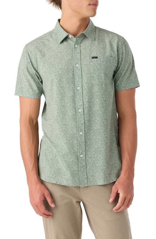 Shop O'neill Trvlr Traverse Floral Print Upf 50+ Button-up Shirt In Deep Lichen Green