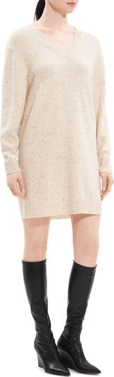 Donegal Long Sleeve Wool Cashmere Sweater Dress