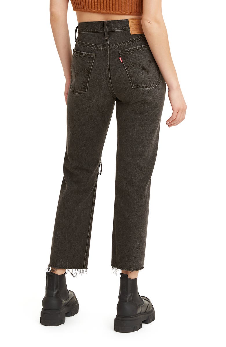Levi's® Wedgie Ripped High Waist Crop Straight Leg Jeans | Nordstrom